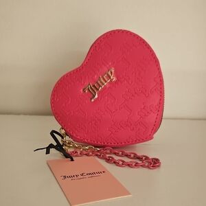 Juicy Couture Pink Heart-Shaped Clutch with Chain Strap